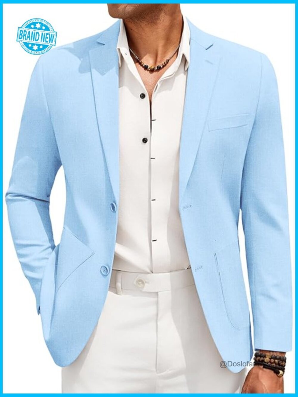 Lightweight Linen Blazer Classic Notch Lapel Two Button Casual Sport Coat